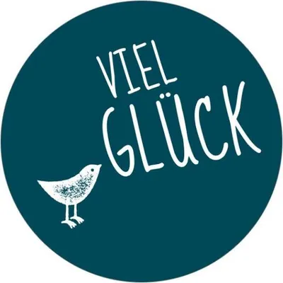 Produktbild von 24x Sticker Viel Glück (Motiv 13) 4cm Geschenk Aufkleber runde Spruch Etiketten