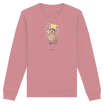 Produktbild von Mr. & Mrs. Panda Baumwoll Pullover Waschbär Größe XXL - Canyon Pink - Geschenk, Sweater, Sweatshirt, Seifenblasen, Tagträumen, Pulli, Plan, Lustige Sprüche, Fröhlich
