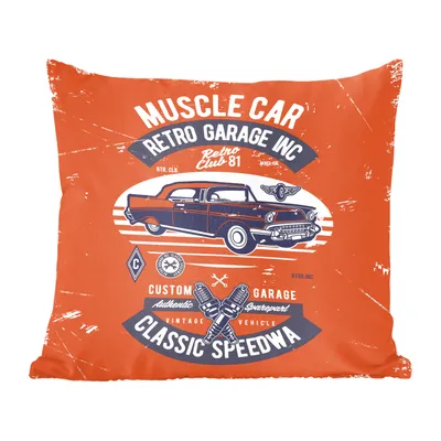 Obrázek produktu pro MuchoWow® Dekorační polštář Polštář na pohovku Dekorační polštář do obývacího pokoje 60x60 Auta - Vintage - kreslení