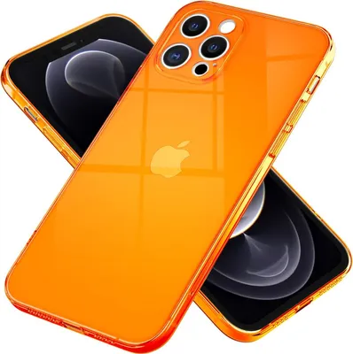 Produktbild von NALIA Klare Neon Handy Hülle für iPhone 12 Pro Max, Bunt Durchsichtig Cover Case Orange