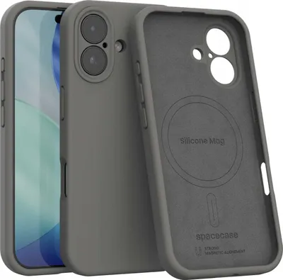 Obrázek produktu pro Silikonové magnetické pouzdro s MagSafe SPACECASE Silicone Mag do iPhone 17 Šedá