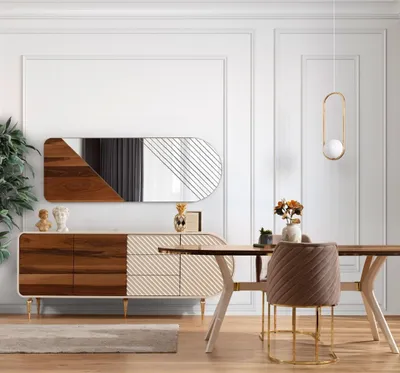 Produktbild von Einrichtung Gruppe Luxus  Tisch + 2 Stühle Set 3tlg. Esstisch Garnitur Esszimmer