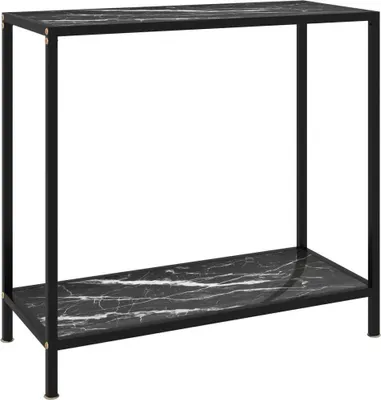 Obrázek produktu pro Konzolový stolek černý 80 x 35 x 75 cm tvrzené sklo