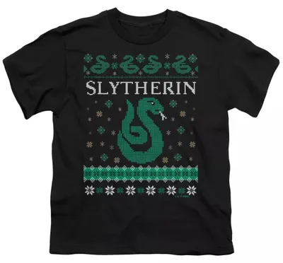 Immagine prodotto di Magia di Harry Potter: T-shirt natalizia a tema "Brutto Natale" per bambini, in cotone filato ad anello, modello TV37220 (taglia 152-158), colore nero