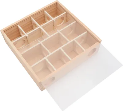 Immagine prodotto di Tunnel in legno per criceti -Labirinto con copertura Nascondiglio interattivo Gioco di esplorazione per criceti Topi Piccoli box