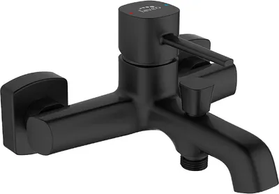 Zdjęcie produktu dla Bateria Wannowa Ścienna POLA Czarna Jednouchwytowa Ceramiczna Głowica 30mm BAP 710D