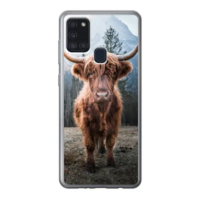 Produktbild von MuchoWow® Handyhülle Schutzhülle Hülle für Samsung Galaxy A21s Schottischer Highlander - Berg - Tier Silikon Softcase Handy Hülle - Hartschale