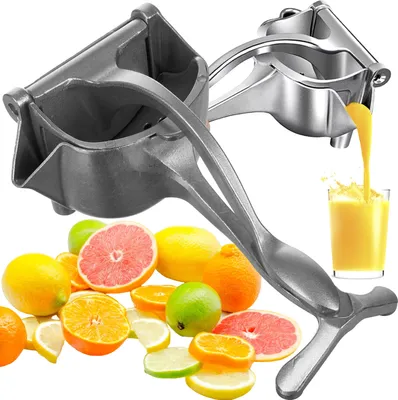 Produktbild von Zitronenpresse Handpresse mit Ausguss für maximale Saftausbeute von Zitrusfrüchten Äpfeln Tomaten Robust Nussknacker 24030