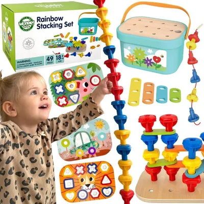 Produktbild von Woopie Green Montessori 12-in-1 Motorbaukasten