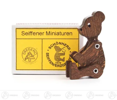 Produktbild von Miniatur Zündholzschachtel Bär braun  Höhe ca 5 cm NEU