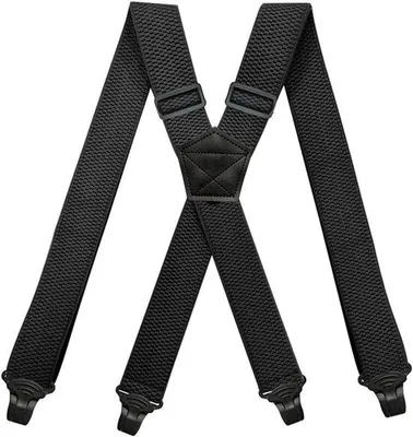 Produktbild von Hosenhalter für Herren mit sehr stabilen, 4 Kunststoff-Haken, 38 mm breit, robuste X-förmige, verstellbare Hosenhalter