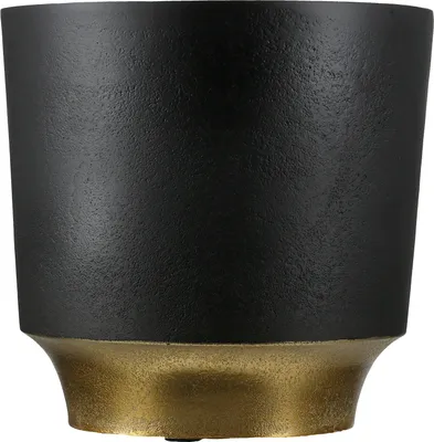 Produktbild von Gilde Übertopf, "Dora", Aluminium, schwarz, VE 2, H. 17.5 cm, D. 17.5 cm 69809 4063387698099