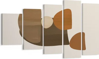 Produktbild von Bild auf Leinwand - Leinwandbild - 5 Teile - Abstraktion Braun Minimalismus - 100x60cm - Wand Bild - Wanddeko - Wandbilder - Leinwanddruck - Bilder - Wanddekoration - Leinwand bilder - EG100x60-4212
