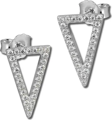 Produktbild von SilberDream Ohrringe Dreieck offen Zirkonia weiß Ohrstecker 925 Silber D2GSO406W