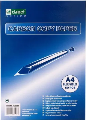 Produktbild von D.RECT Kohlepapier für Handschrift, DIN A4, CARBON COPY PAPER, Blau, 50 Blatt