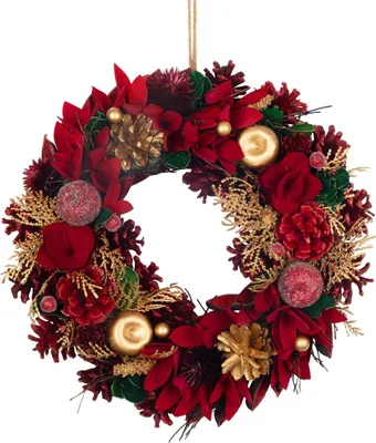 Produktbild von WEIHNACHTSKRANZ MAGICHOME, hängend, Rotgold, 30 cm