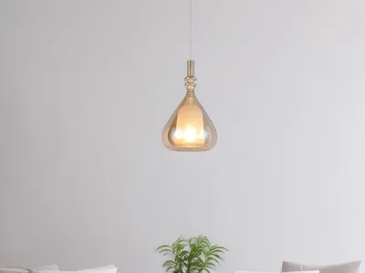 Produktbild von LED Pendelleuchte 1-flammig klein Glaslampe hängend Wohnzimmer Esstisch, Ø 16cm