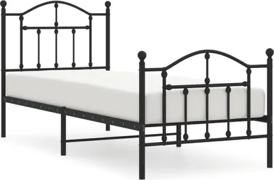 Zdjęcie produktu dla Łóżko Metalowe Czarne Rama Łóżka Ze Stelażem Sofa Do Sypialni Pokoju 90x190 cm