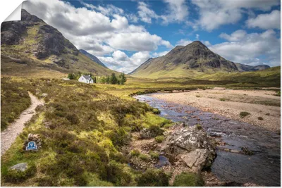 Produktbild von ARTland Poster Highland Wanderweg Glencoe in Schottland Größe: 120x80 cm