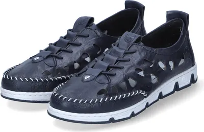 Produktbild von Rieker Damen sportliche Slipper Blau Leder-Synthetik-MixGröße:39