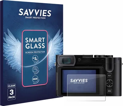 Produktbild von 3x Savvies Schutzglas Folie für Leica Q3 / Q3 43 9H Panzer Schutzfolie Glas Displayschutz klar transparent