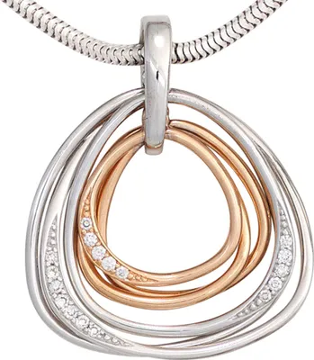 Produktbild von JOBO Anhänger 585 Gold Weißgold Rotgold kombiniert 17 Diamanten Brillanten