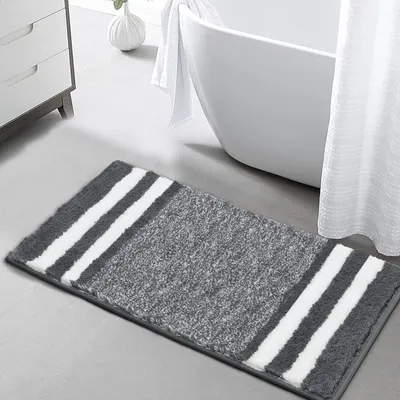 Immagine prodotto di Tappetino da bagno in microfibra, 60 x 120 cm, grigio scuro, assorbente, lavabile