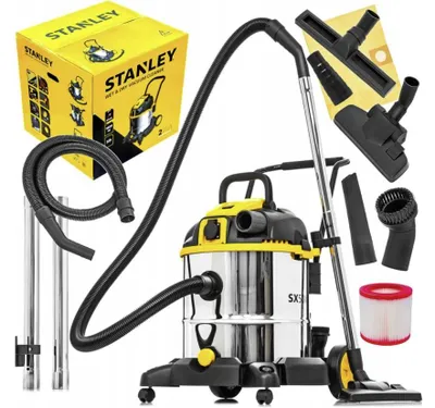 Immagine prodotto di Bidone Aspira solidi e liquidi aspiratore in Acciaio Inox 50 lt 1600 W Stanley SXVC50XTDE
