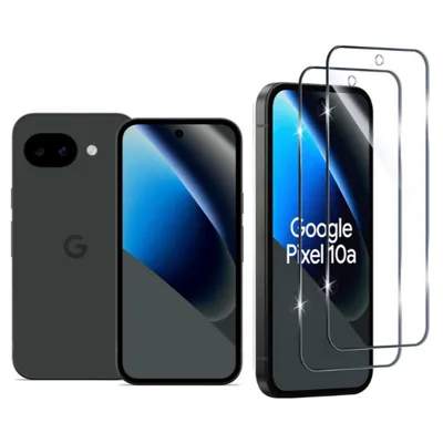 Produktbild von CLM-Tech 2er Set Schutzfolie kompatibel mit Google Pixel 10a - Panzerfolie Panzerglas Crystal Clear - Displayschutz 9H Glas - Folie kristallklar 2X Stück