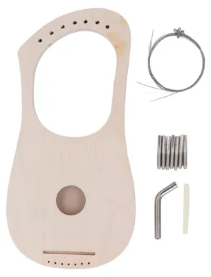 Produktbild von Lyra-Harfe, 7 Saiten, DIY-Set, Lindenholz-Instrument mit Stimmschlüssel, Sattelstegstifte