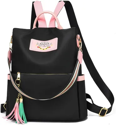 Produktbild von Damenrucksack klein, schwarz, wasserdicht, Diebstahlschutz, fuer Reisen