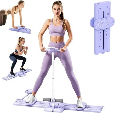 Productafbeelding van 5-in-1 skimachine, dijbekkenbodem, trainingsapparaat, pilates reformerboard, met afneembare handgrepen, mobiele