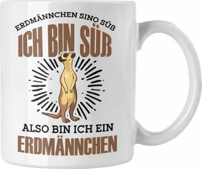 Produktbild von Trendation - Erdmännchen Sind Süß Tasse Geschenk für Tierliebhaber (Weiß)