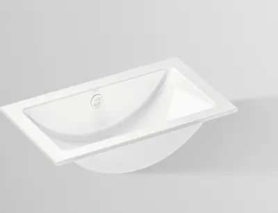 Produktbild von Alape EB.R585 Einbaubecken, rechteckig, 585 x 347 mm, innen und außen glasiert, Weiß, ohne Hahnloch, mit Überlauf / Waschtisch / Waschbecken
