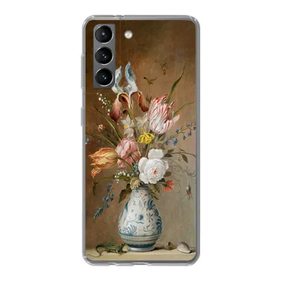 Produktbild von MuchoWow® Handyhülle Schutzhülle Hülle für Samsung Galaxy S21 Stilleben mit Blumen - Balthasar van der Ast - Alte Meister Silikon Softcase Handy Hülle - Softcase