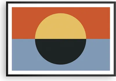 Produktbild von Gerahmtes Poster - Schwarzer Rahmen - Abstraktion Halbkreis Kontrast - 91,5x61 cm - Wand Bild - Wanddeko - Wandbilder - Kunstposter - Wandposter - Bilderrahmen - Bilder - Kunstdruck - P2BAA91x61-4604