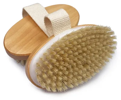 Produktbild von 2 Trockenbürsten, Hemu-Körperbürste zur Entfernung abgestorbener Hautzellen, Verbesserung der Durchblutung und Regulierung der Lymphfunktion gegen Cellulite.