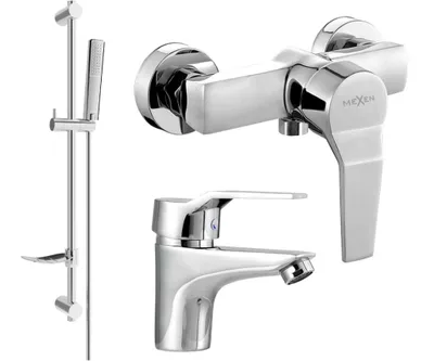 Zdjęcie produktu dla Mexen Caro DF72 Zestaw Prysznicowy Chrom z Baterią Umywalkową