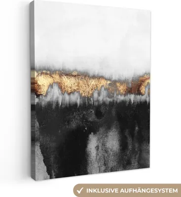 Obrázok produktu pre MuchoWow® - Plátno - Zlaté - Elegantné - Abstraktné, nástenný obraz, nástenné dekorácie obrazy obývacia izba, 90x120cm