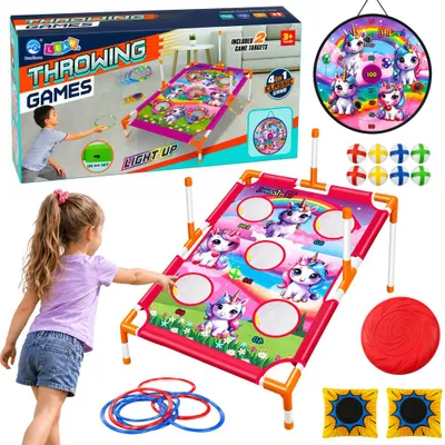 Produktbild von Geschicklichkeitsspiel 4-in-1: Einhorn-Zielwurf