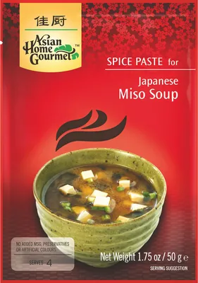 Image de Asian Home Gourmet Pâte d'épices pour soupe Miso japonaise asiatique 50g