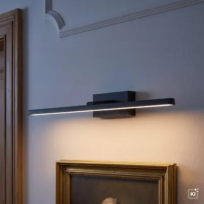 Produktbild von Wandlampe LED Aluminium B: 59.5 cm Schwarz länglich 3000 K warmweiß 430 lm Wandleuchte, KI-generiertes Bild