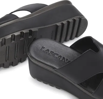 Produktbild von LASCANA Pantolette Sandale, Sommerschuh, Mule, offener Schuh, schwarz Größe 38