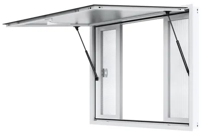 Produktbild von VEVOR 122L x 91,4B cm Verkaufsstand Servierfenster Food Truck Service Markise, 1220 x 915 mm, 4 Netzfenster
