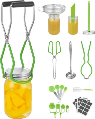Obrázek produktu pro VEVOR Sada pro zavařování Starter Kit 9dílná sada nástrojů pro zavařování ve vodní lázni pro začátečníky (naběračka, odměrka, nožový pohár, trychtýř, kleště, magnetický zvedák sklenic, klíč na sklenice)