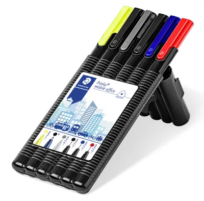 Produktbild von STAEDTLER triplus Set "Black Box" 6-teilige Box mit Fineliner, Kugeschreiber, Bleistift und Textmarker