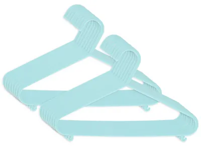 Produktbild von Bieco Kleiderbügel Kinder 16 St. Türkis | Länge ca 30 cm | Baby Kleiderbügel | Kunststoff Kleiderbügel Kinder Baby | Baby Organiser Für Kleiderschrank | Kleiderbügel Baby | Baby Clothes Hangers