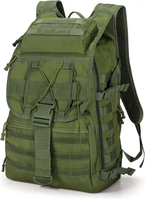 Produktbild von Taktischer Militärrucksack - Grün - 55 x 25 x 35 cm - Wasserdichter Rucksack für Outdoor-Aktivitäten