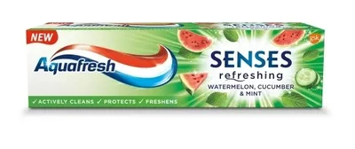 Obrázok produktu pre Aquafresh Senses Osviežujúca pasta Watermelon & Cucumber & Mäta, 75 ml