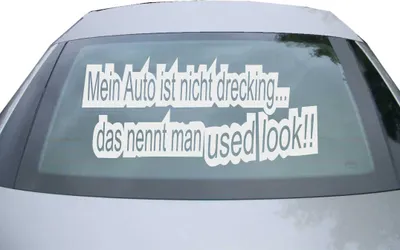 Produktbild von Indigos UG - Aufkleber Heckscheibe & Motorklappe DE6173 - silber - 600x285 mm - mein auto ist nicht drecking - Auto Scheiben Fenster Heckklappe Tuning Racing JDM - Die cut